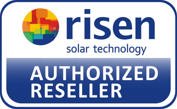risen solar technologu Authorised Reseller badge with white background